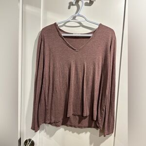 Wilfred Long Sleeve V-Neck Top - Dusty Rose